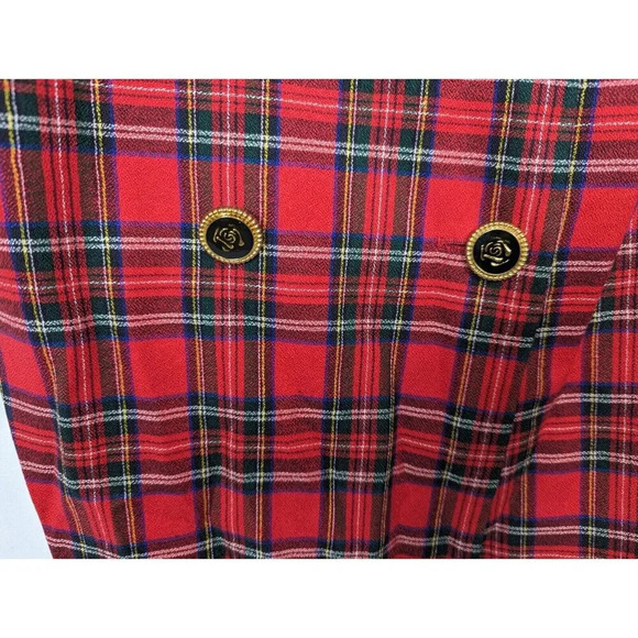 80s Talbots 8 ALBERT NIPON EXECUTIVE DRESS Double Breast Button Plaid Old Money - Picture 7 of 13